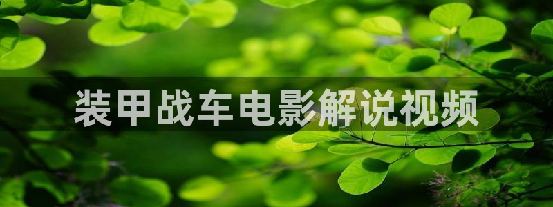 樱花视频 免费看：装甲战车电影解说视频